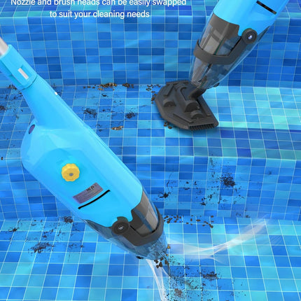 Ezasin Cordless Pool Vacuum for Above Ground & Inground Pools, Rechargeable Handheld with Telescopic Pole & Brush
