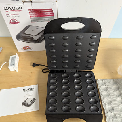 Walnut Cookie Maker 24pcs, Electric Walnut Cake Maker, Nut Waffle Bread Maker Ba