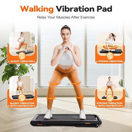 Sperax 4 in 1 Foldable Walking Vibration Pad with 6% Incline,7.5 MPH Treadmills