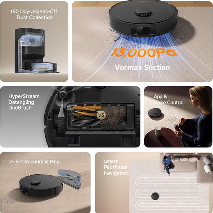 (NO STATION) DREAME D20 Plus Robot Vacuum, 13000Pa Suction, Robot Only