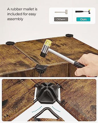 SONGMICS 6 Cube Storage Organizer, DIY Closet Shelf, Plastic Clothes Organizer,