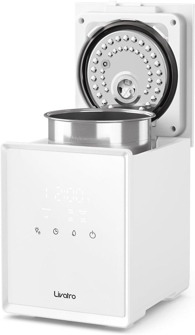 3L Stainless Steel Warm Mist Humidifier with Easy Clean and Warm Steam Function,