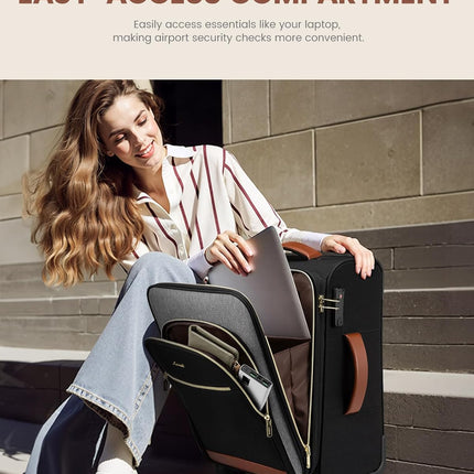 LOVEVOOK Carry On Luggage 22x14x9 Airline Approved with Spinner Wheels, 20 Inch
