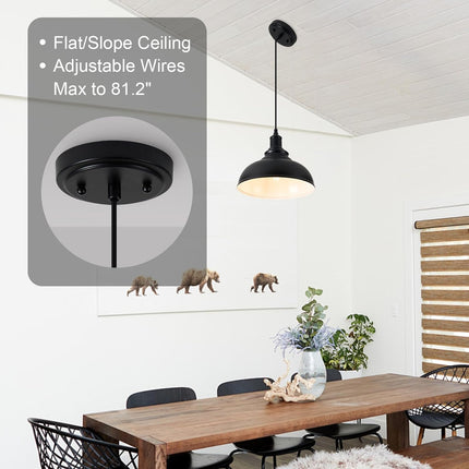 ALAISLYC 3 Pack Farmhouse Pendant Light Black Pendant Lighting for Kitchen Island