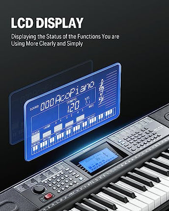 Donner Keyboard Piano 61 Key, Electric Keyboard Kit with 249 Voices, 249 Rhythms