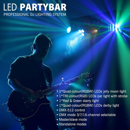 Telbum DJ Lights with Stand, Party Bar Gig Lighting Package with Carry Bag, Soun