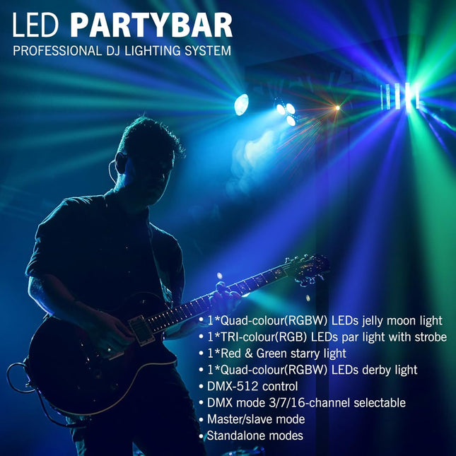 Telbum DJ Lights with Stand, Party Bar Gig Lighting Package with Carry Bag, Soun