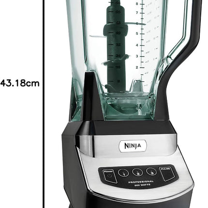 Ninja NJ600WMC Professional Blender, 900W Total Crushing Technology, 72 oz Pitcher with Pour Spout, Black/Silver