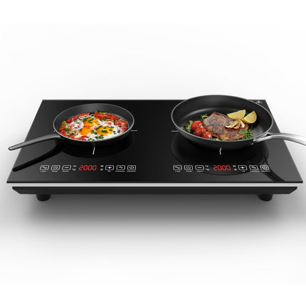 VBGK Double Induction Cooktop, 4000W Countertop Burner Hot Plate with 2 Burner,