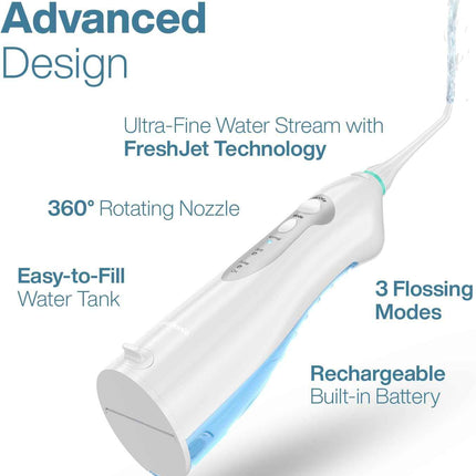 AquaSonic Aqua Flosser - Cordless Rechargeable Water Flosser for Teeth - Waterpr