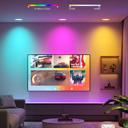 (ONLY 2) Govee 4 Inch Smart Recessed Pot Lights, Wi-Fi & Bluetooth RGBWW Dimmabl