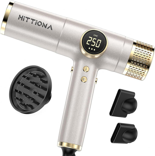 HITTIONA Dual Voltage Ionic Hair Dryer with Diffuser - 2000W Travel Blow Dryer f