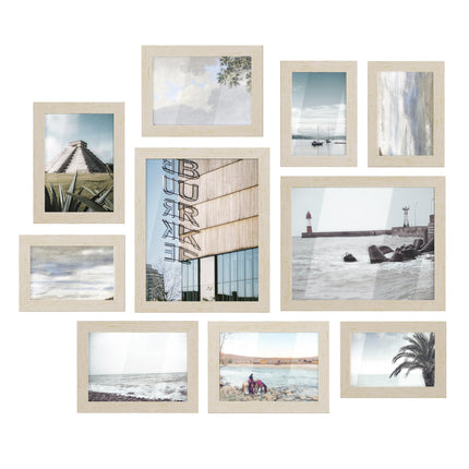 SONGMICS Picture Frames, Collage Picture Frames Set of 10, Two 8x10, Four 5x7, F