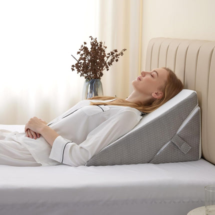 Bedluxe Wedge Pillow for Sleeping, Adjustable 9&12 Inch Foldable Bed Wedge Pillo