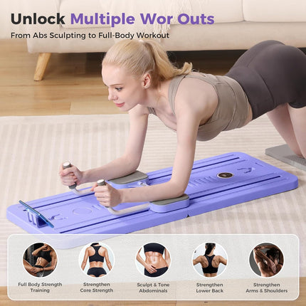 Mosdos Portable Pilates Reformer Machine for Home Gym - Auto-Rebound Pilates Boa