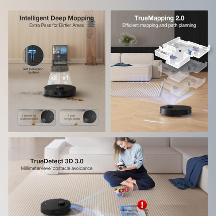 ECOVACS DEEBOT T30S Robot Vacuum and Mop, 11000Pa, ZeroTangle Technology, TruEdg