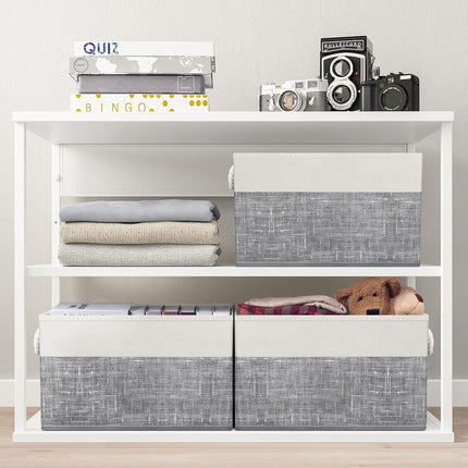 Fab totes Storage Bins 2-Pack，White & Grey