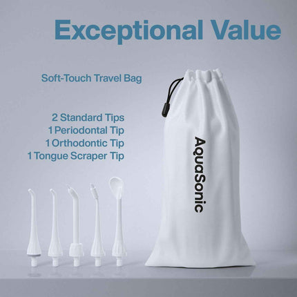 AquaSonic Aqua Flosser - Cordless Rechargeable Water Flosser for Teeth - Waterpr