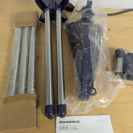 SONGMICS Clothes Drying Rack, 59-Inch Folding Laundry Drying Rack with 3 Rotatab