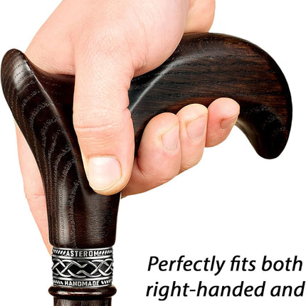 Asterom Walking Cane - Handmade, Ergonomic, Wooden - Canes for Men, Cane for Wom