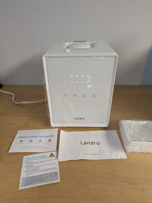 3L Stainless Steel Warm Mist Humidifier with Easy Clean and Warm Steam Function,