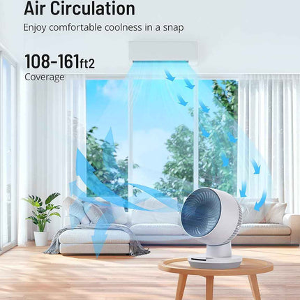 Air Circulator Fan with Remote, Small Oscillating Table Fan with 8-Hour Timer, 9