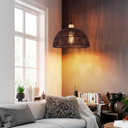Plug in Pendant Light, Hanging Lights with 15ft Cotton Cord & Stepless Dimming S