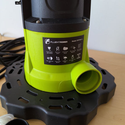 FLUENTPOWER Automatic Submersible Pump for Pool Cover, 3/4 HP 3400GPH Removal Pu