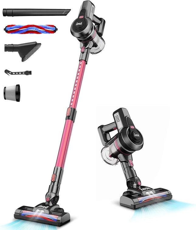 INSE N6 Cordless Stick Vacuum Cleaner, 6-in-1 Lightweight 3.3 lb with 5-Stage HEPA Filtration & 45 Min Runtime