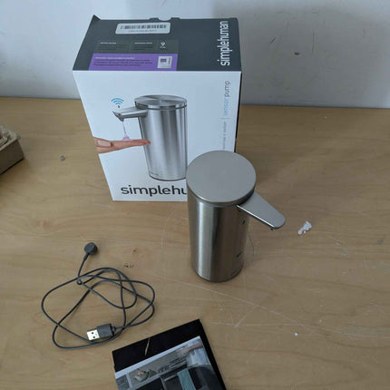 simplehuman 266 ml 9 oz Sensor Pump, Touch-Free Rechargeable Liquid Soap Dispens