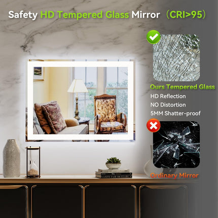 Callsky - 24 x 36 Inch LED Bathroom Mirror with Front and Backlit Lighting, Sepa