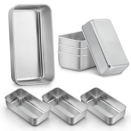 LIANYU 8 Pack 9x5 Inch Loaf Pans for Bread Baking, Stainless Steel Baking Bread