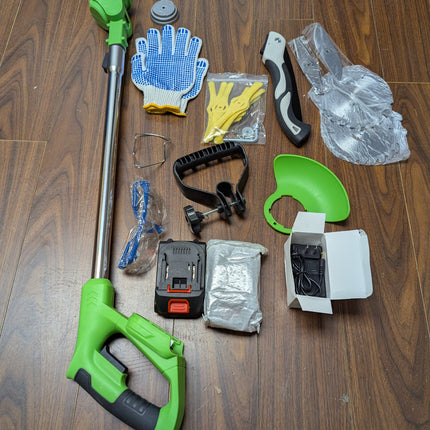Cordless Weed Wacker 21V Electric Weed Eater with 2 Batteries & 4 Blade Types, Stringless Grass Trimmer for Yards