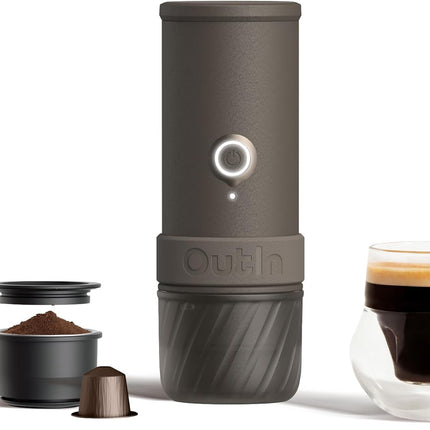 OutIn Mino Portable Electric Espresso Machine, Mini Camping Coffee Maker for Tra
