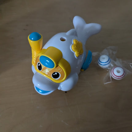 Baby Fish Musical Crawling Toy with Lights, Sounds, Blowing Ball, Infant Sensory
