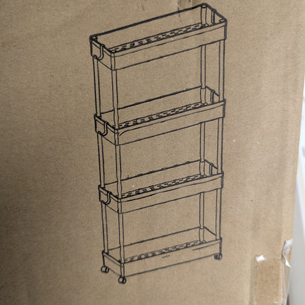 SONGMICS Slim Storage Cart, 4-Tier Rolling Cart, Narrow Utility Cart on Wheels,