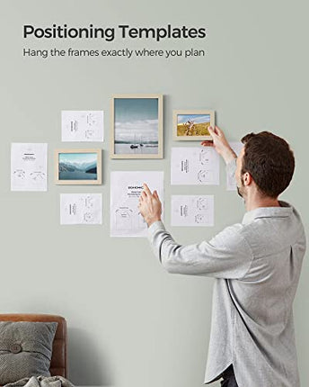 SONGMICS Picture Frames, Collage Picture Frames Set of 10, Two 8x10, Four 5x7, F