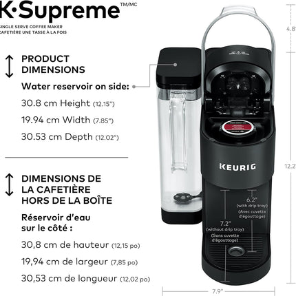 Keurig K-Supreme Single Serve K-Cup Pod Coffee Maker with MultiStream Technology, Dual-Position 66 oz Reservoir, Black