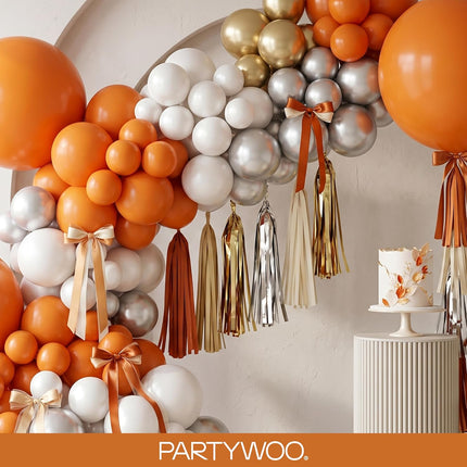 PartyWoo Burnt Orange Balloons 50pcs 12 Inch Terracotta Rust Fall Color Autumn B