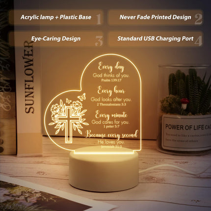 Christian Gifts for Women, Acrylic Night Light, Inspirational Gifts for Women, R
