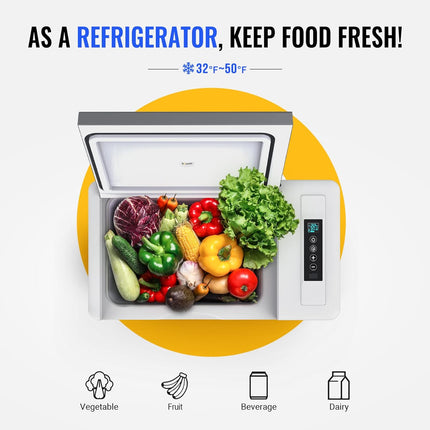 BougeRV 12 Volt Refrigerator With Cover 12V Car Fridge 30 Quart Portable Freezer