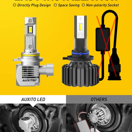 2022 Upgraded AUXITO 9012 HIR2 LED Headlight Bulbs, 100W 20000 Lumens, 600% Brig