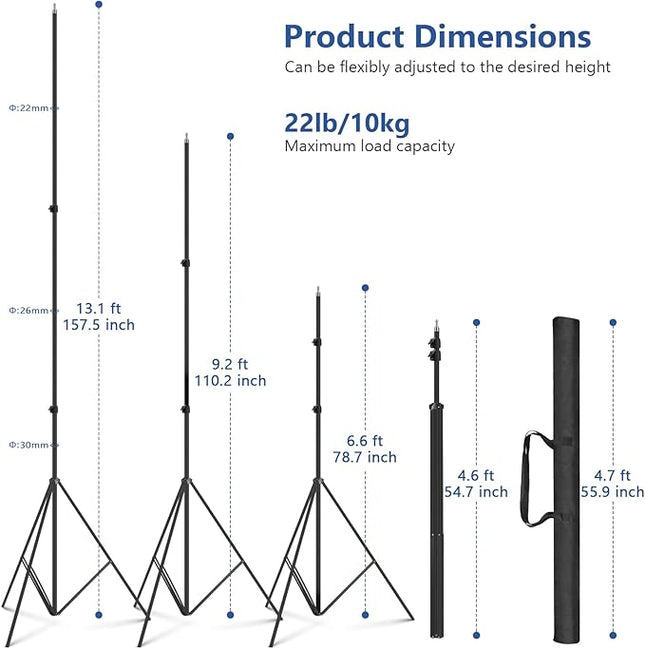13ft Heavy Duty Light Stand Photography, Sdfghj Air Cushioned 13'/160inch/400cm