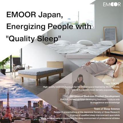 EMOOR Japanese Futon Mattress CLASSE Twin Made in Japan White, Foldable Floor Sl