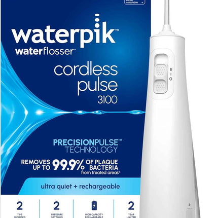 Waterpik Cordless Pulse Rechargeable Portable Water Flosser for Teeth, Gums, Bra