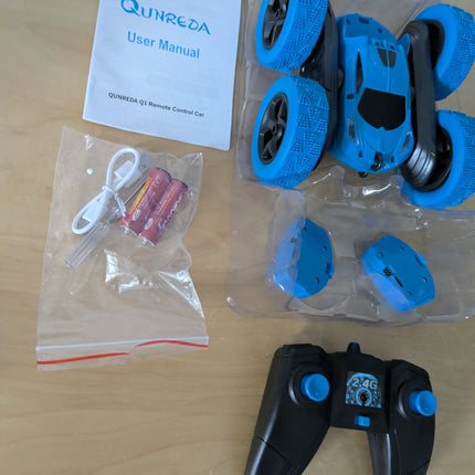 QUNREDA Remote Control Car for Kids Ages 6+, RC Cars Stunt Car Toy 4WD Double Si
