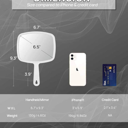 OMIRO Hand Mirror, Handheld Mirror with Handle, American White