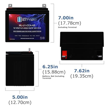 FAULTY ML-U1-CCAHR - 12V 320 CCA U1 - SLA Starting Battery for Lawn, Tractors an