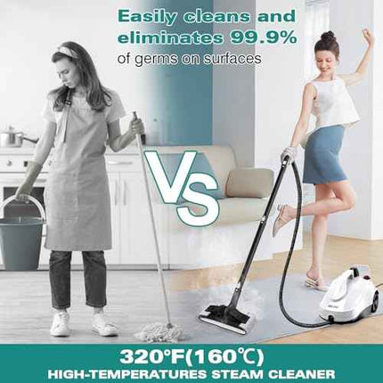 KROQO Steam Cleaner, Steam Mop with 9 Accessories, Powerful Multipurpose Portabl