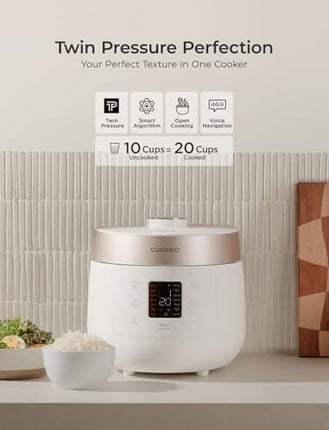 CUCKOO CRP-ST1009F 10-Cup (Uncooked) Twin Pressure Rice Cooker & Warmer 12 Menu